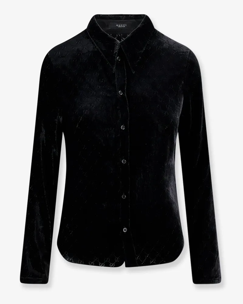 Gucci Stretch GG dévoré velvet shirt -  - gender_Man Black