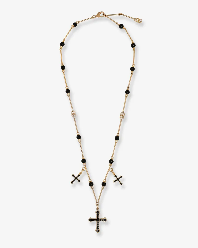 Dolce & Gabbana Brass rosary with cross charms -  - gender_Woman Gold