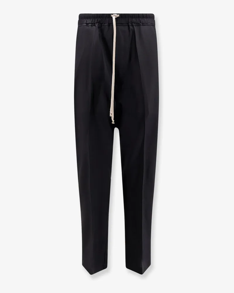 Rick Owens Drawstring Long certified virgin wool trousers -  - gender_Man Black