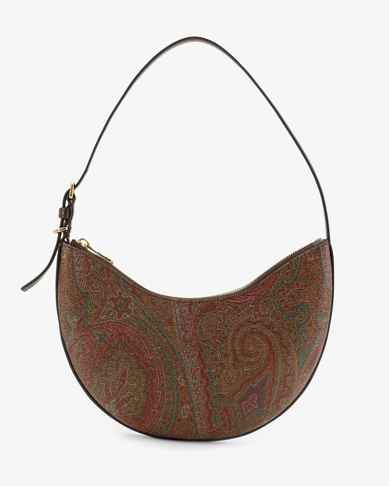 Etro Essential S Arnica Hobo shoulder bag in paisley jacquard fabric - ETRO - gender_Woman Brown
