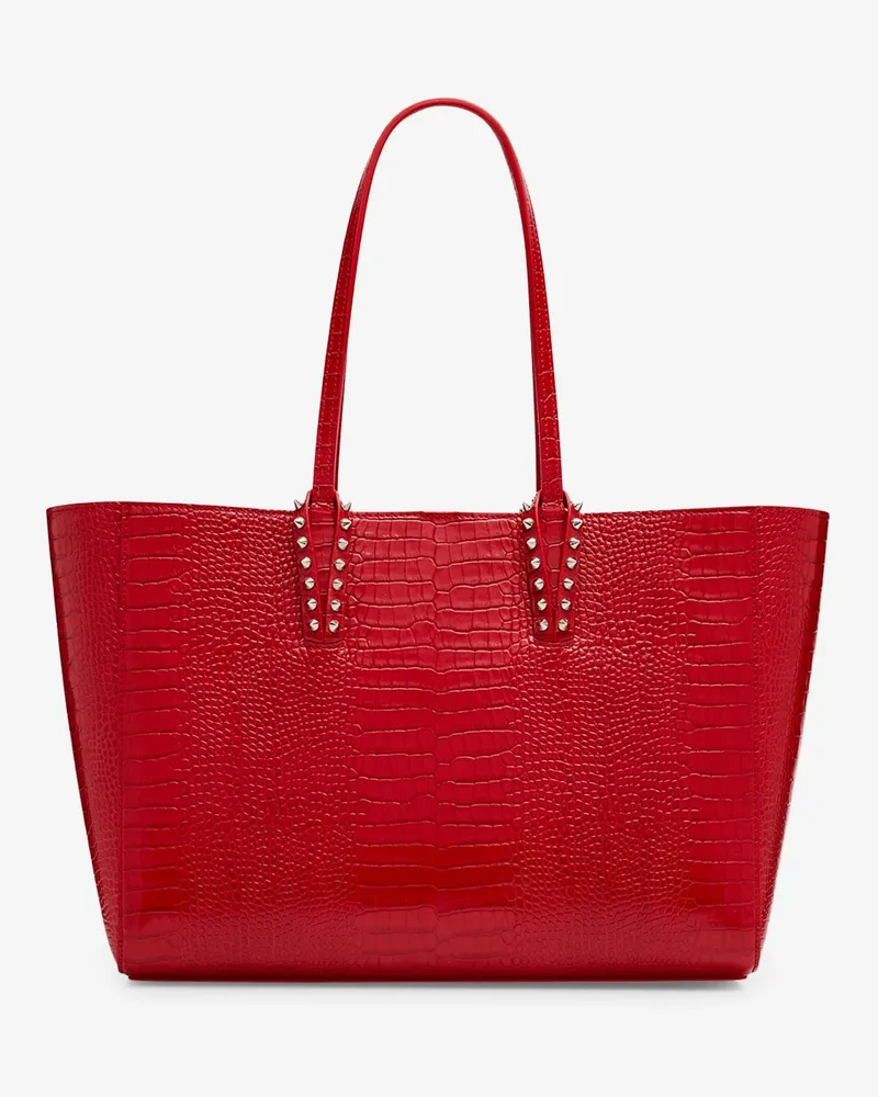Christian Louboutin Cabata leather shoulder bag with croco effect -  - gender_Woman Red