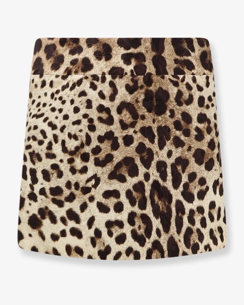 Dolce & Gabbana Cotton, silk and viscose mini skirt with animal motif -  - gender_Woman Animal