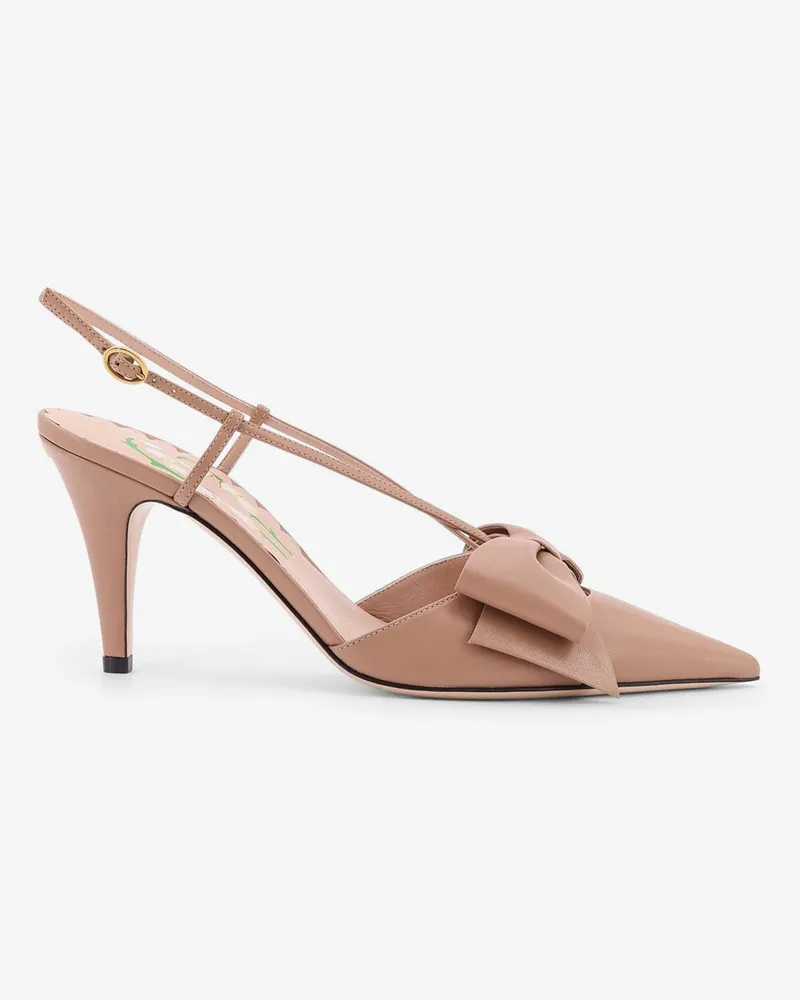 Valentino Garavani Bowow leather decolleté slingback -  - gender_Woman Pink