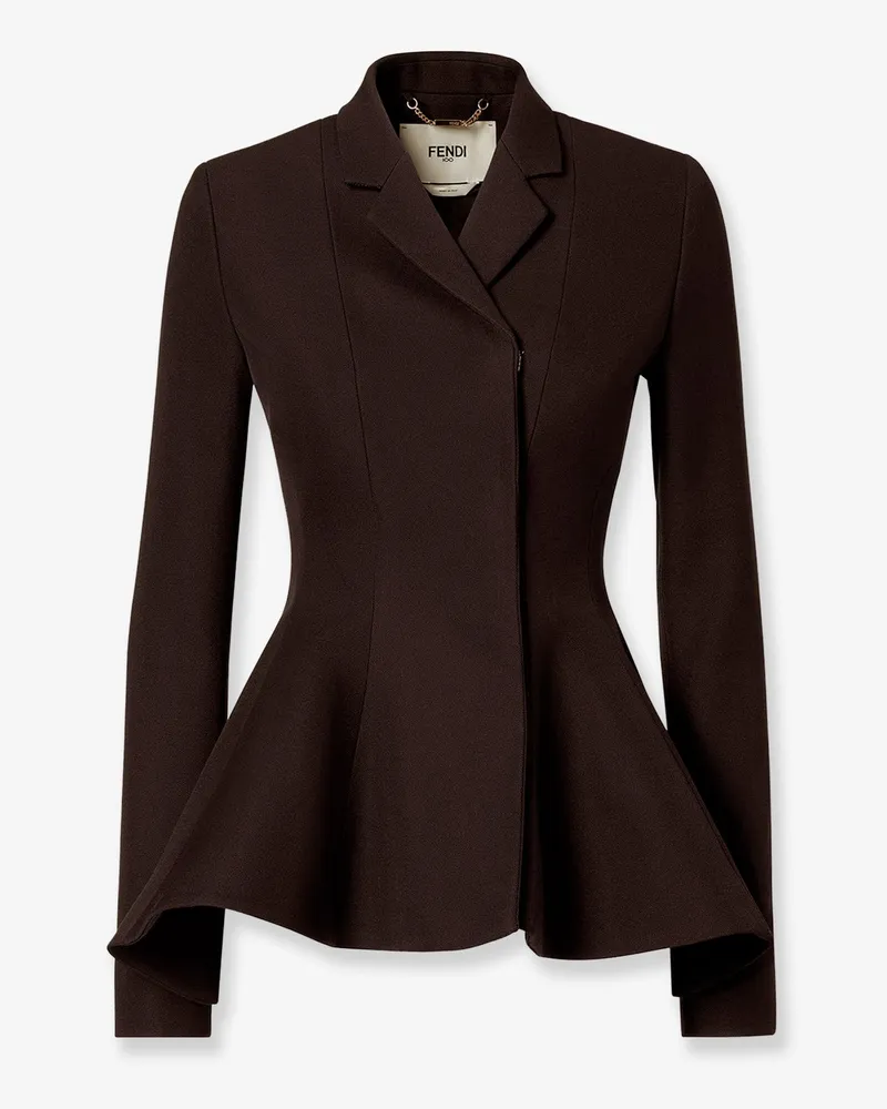 Fendi Grain De Poudre wool blazer -  - gender_Woman Brown