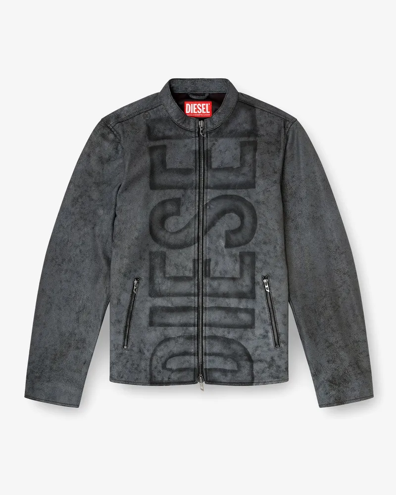 Diesel L-Evert-A biker leather jacket -  - gender_Man Grey