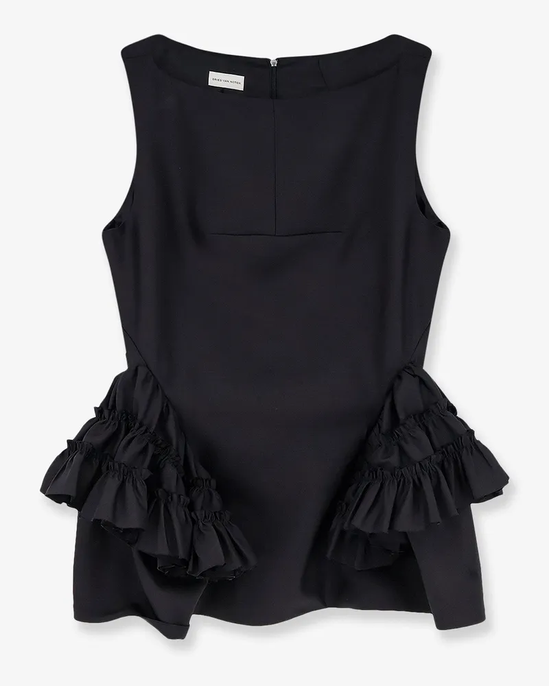 Dries van Noten Casey wool and silk top -  - gender_Woman Black