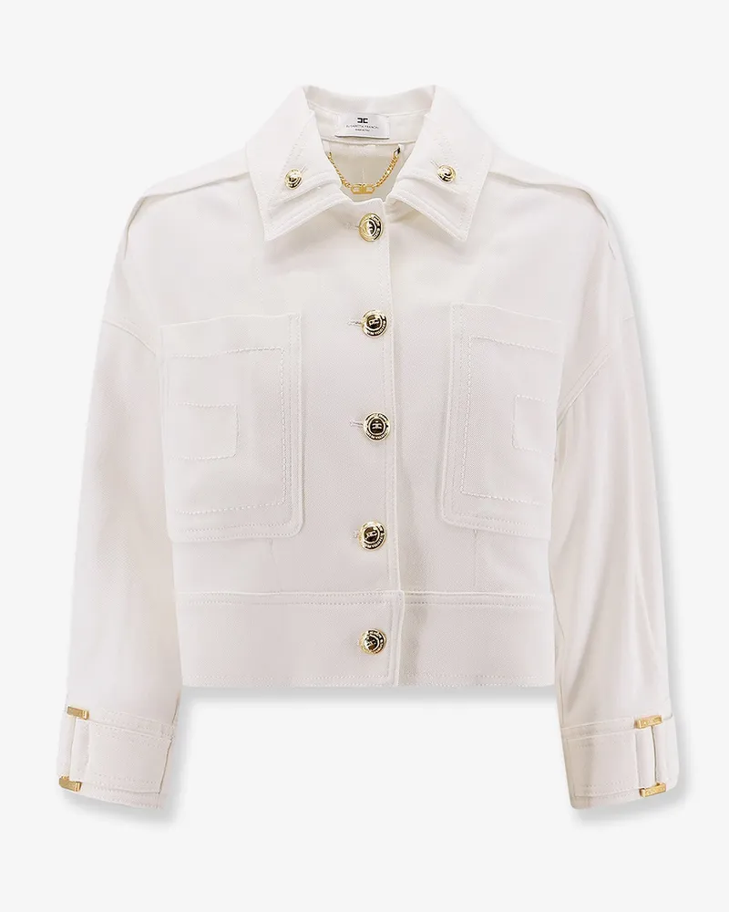 Elisabetta Franchi Cropped viscose jacket -  - gender_Woman White