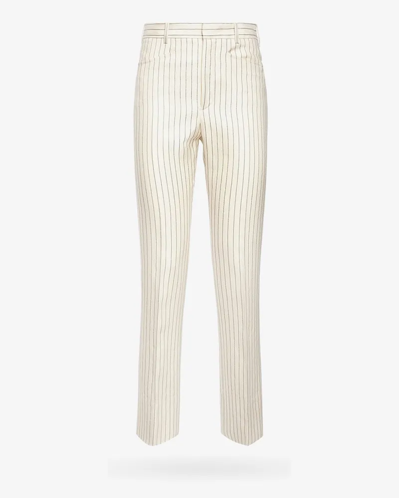 Tom Ford Wool and silk trouser with striped motif -  - gender_Woman White