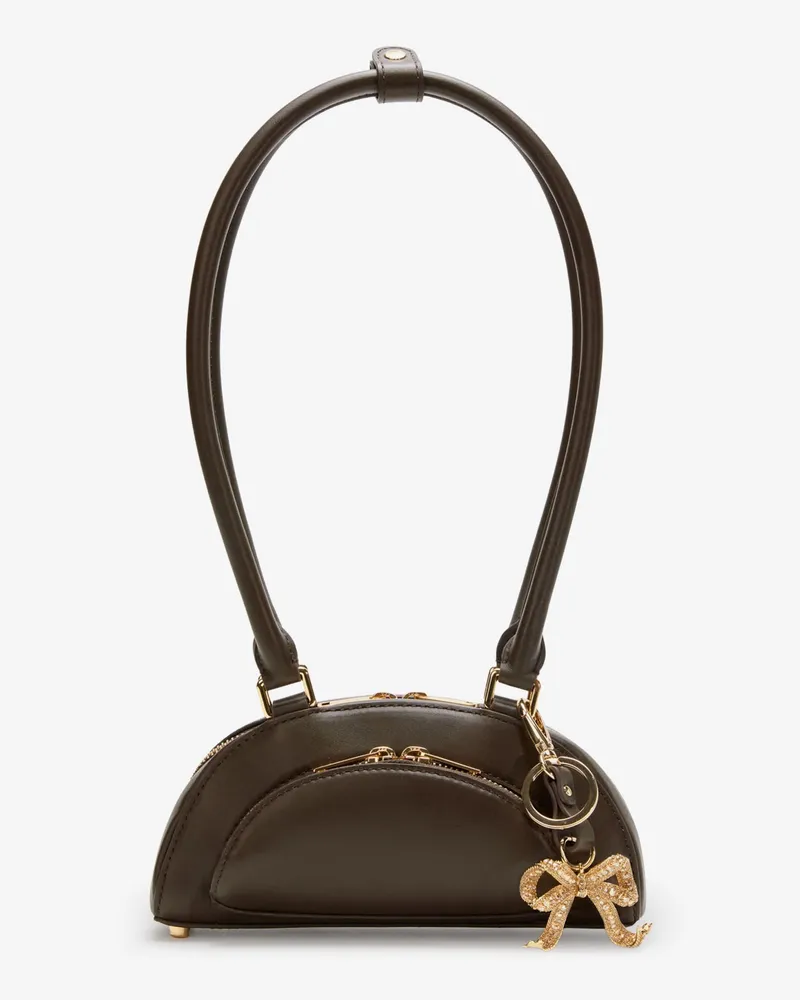 Self-Portrait Leather shoulder bag with charms -  - gender_Woman Brown