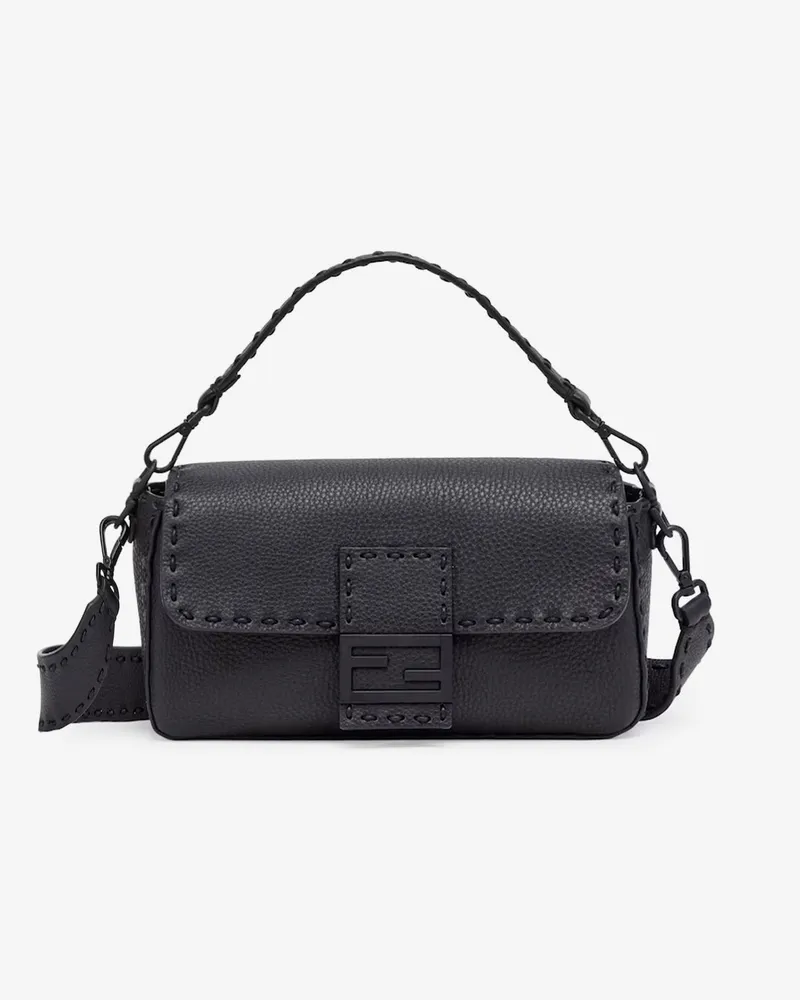 Fendi Baguette leather shoulder bag with Selleria stitchings -  - gender_Man Grey