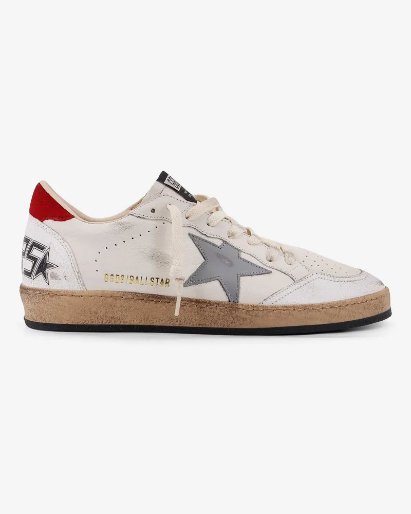 Golden Goose Ball Star leather sneakers with side logo -  - gender_Man White