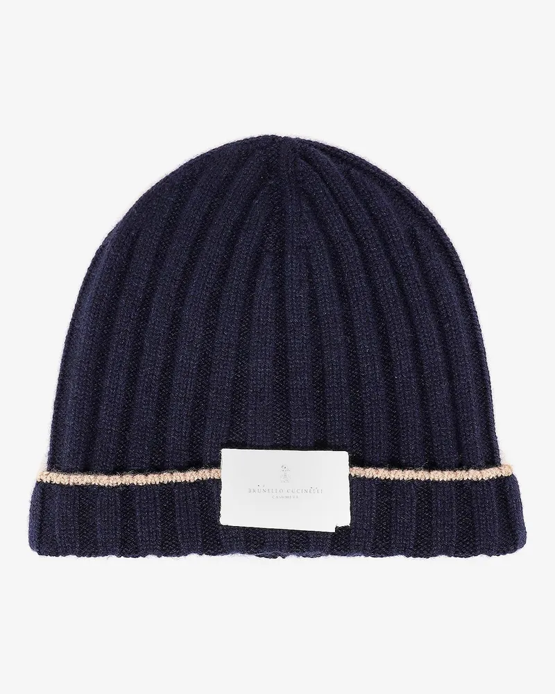 Brunello Cucinelli Beanie cashmere hat -  - gender_Man Blue
