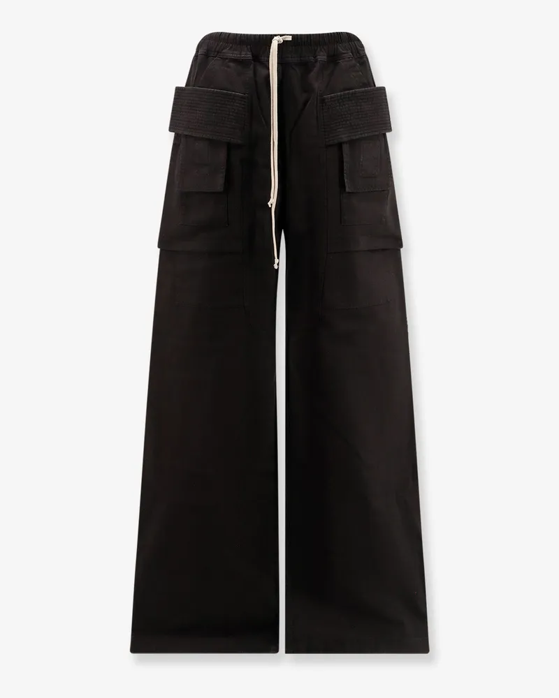 DRKSHDW by Rick Owens Creatch Wide Cargo Drawstring cotton trousers -  - gender_Man Black