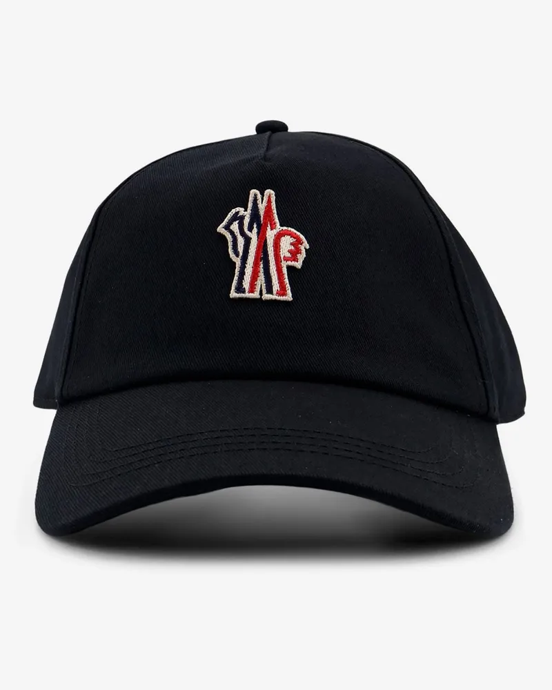 Moncler Cappello in cotone con patch logo frontale -  - gender_Man Black