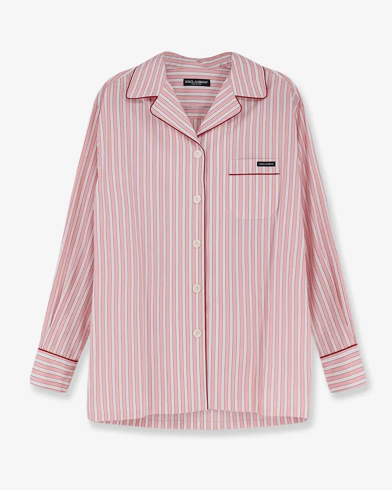Dolce & Gabbana Striped Cotton Pajama Shirt -  - gender_Woman Pink