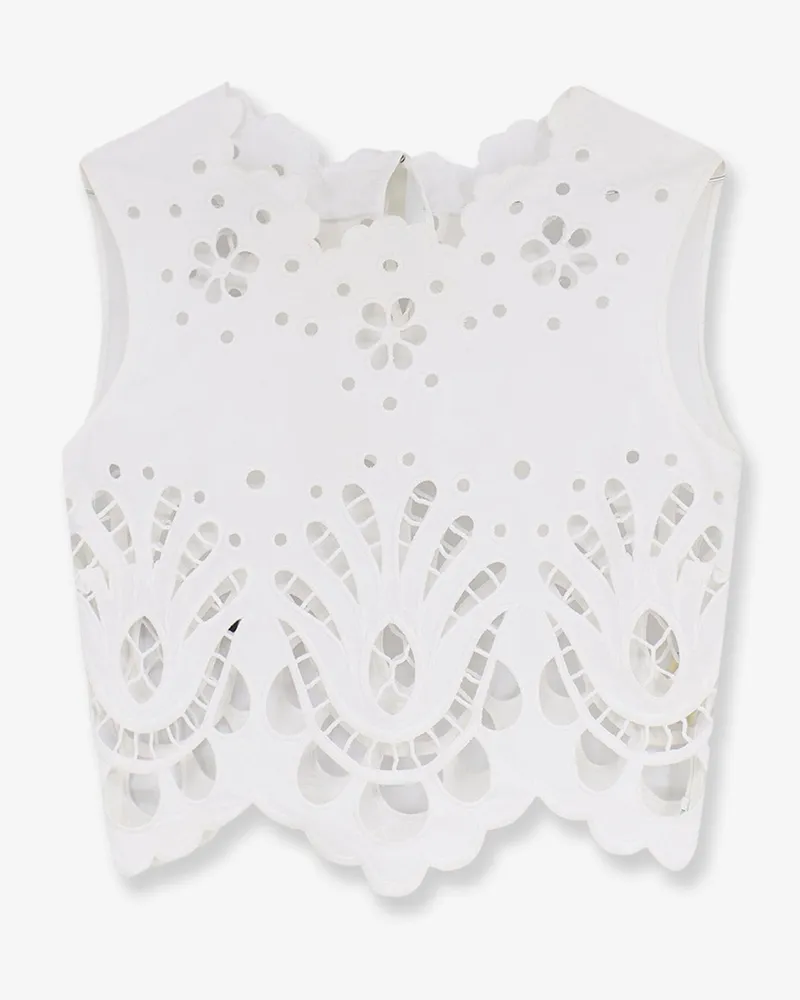 Dolce & Gabbana Cotton crop top with cut-out embroidery -  - gender_Woman White