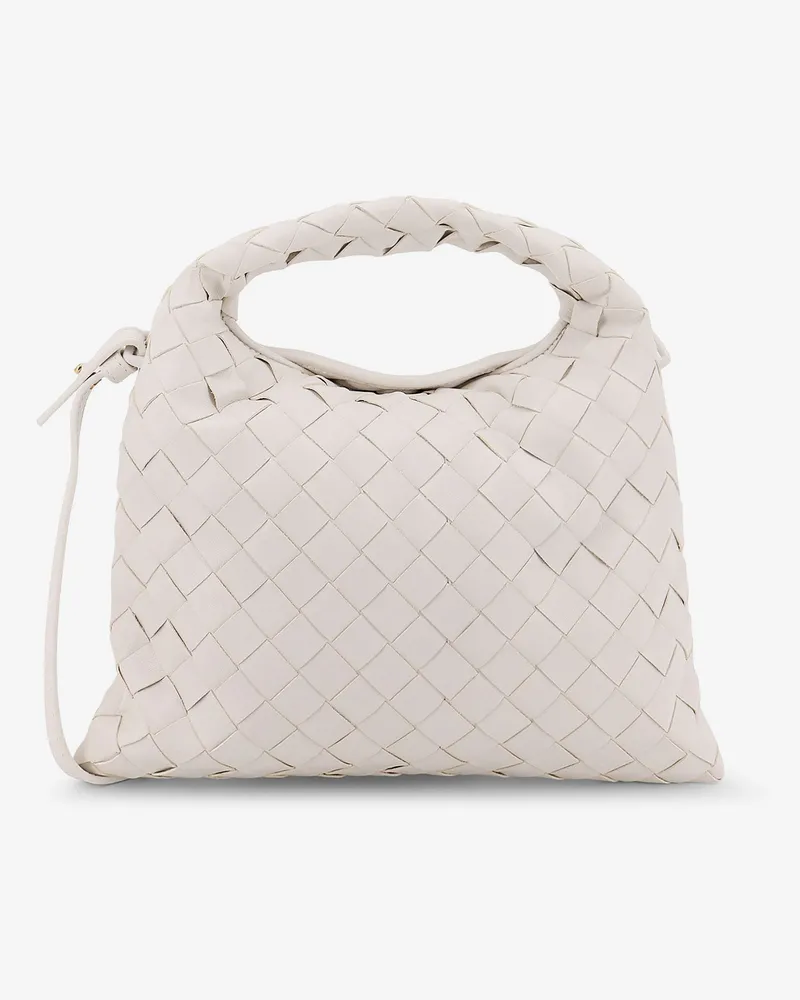 Bottega Veneta Mini Hop leather crossbody bag with Intrecciato pattern -  - gender_Woman White