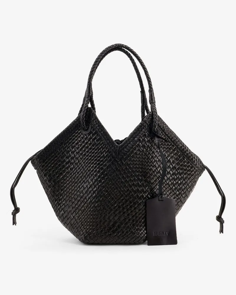 IBELIV Trinity Medium vegetable leather shoulder bag with woven pattern -  - gender_Woman Black