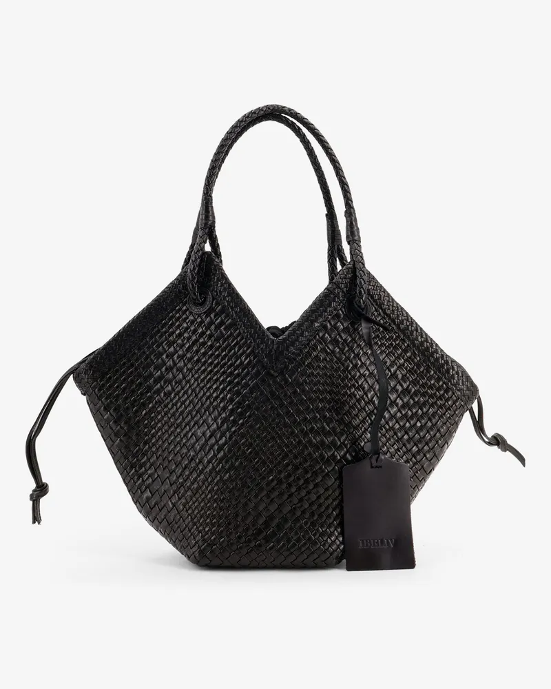 IBELIV Trinity Medium vegetable leather shoulder bag with woven pattern -  - gender_Woman Black