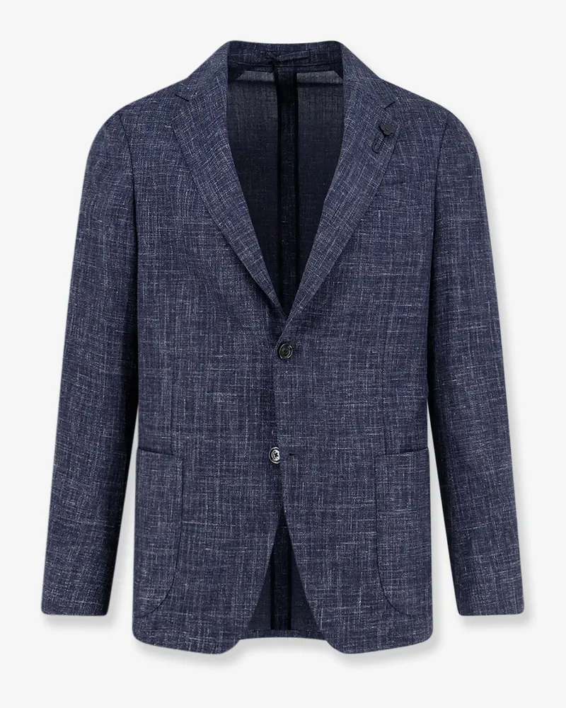 LARDINI Roma wool, silk and linen blazer -  - gender_Man Blue
