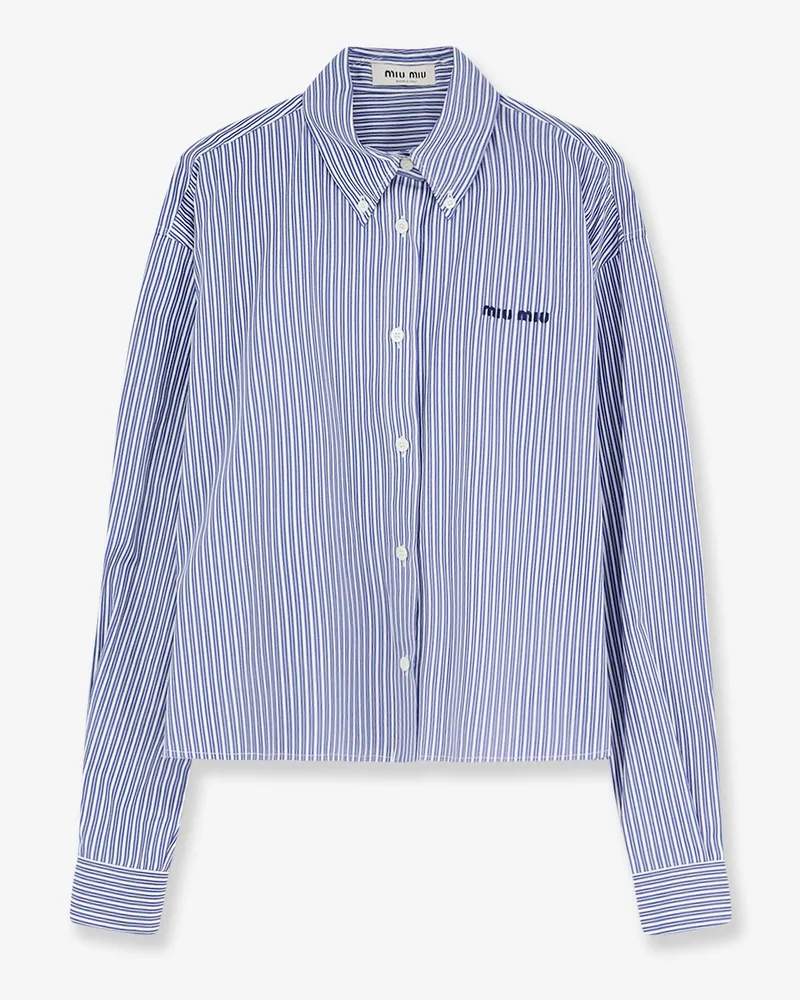 Miu Miu Striped cotton shirt -  - gender_Woman Blue