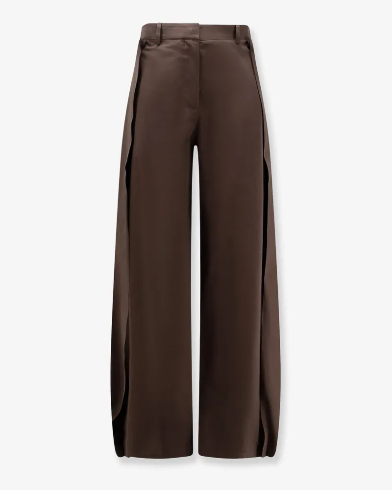 Loewe Cotton and silk blend trousers -  - gender_Woman Brown