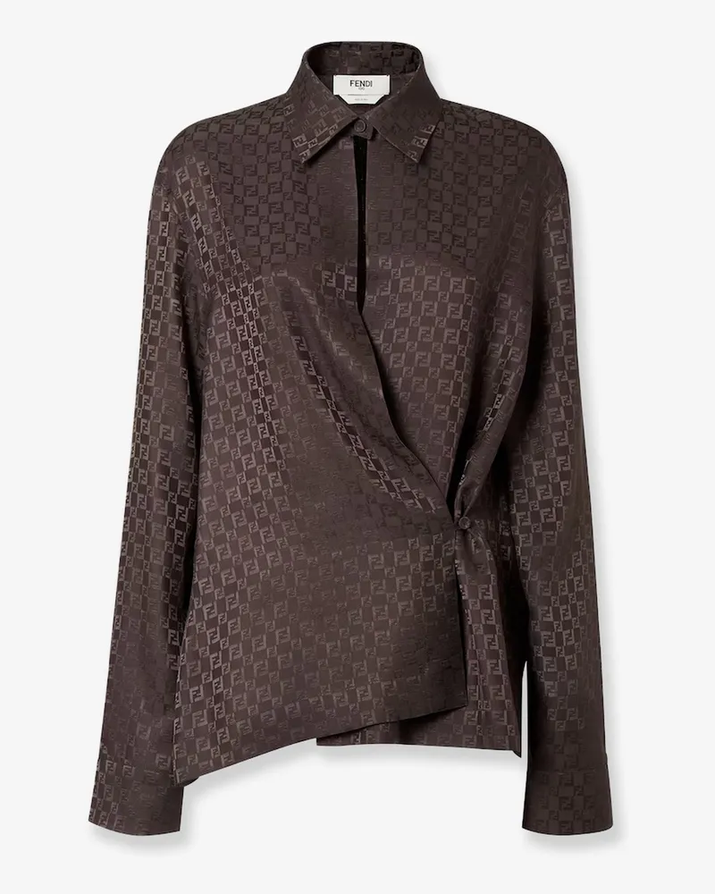 Fendi Silk shirt with FF motif -  - gender_Woman Black