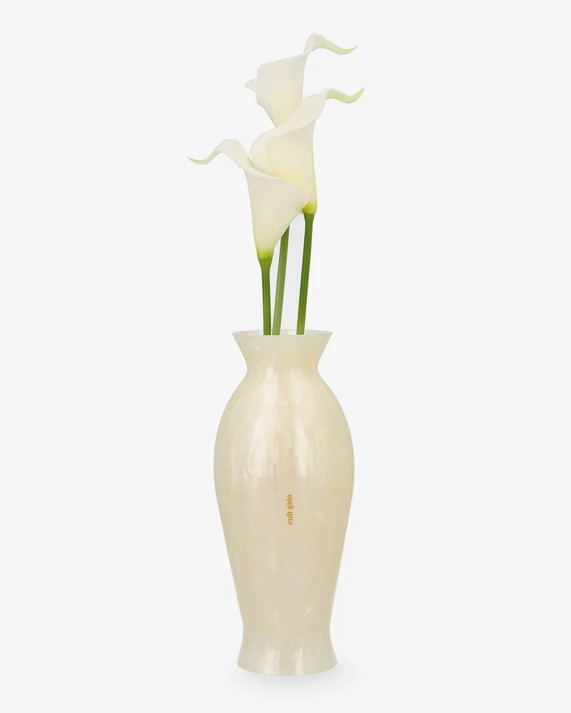 Cult Gaia Florence acrylic clutch bag with marbled effect and calla lily detail -  - gender_Woman Beige