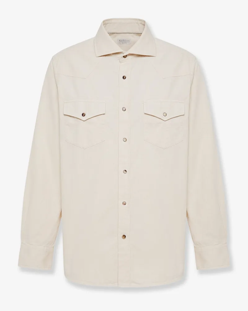 Brunello Cucinelli Corduroy shirt -  - gender_Man Beige
