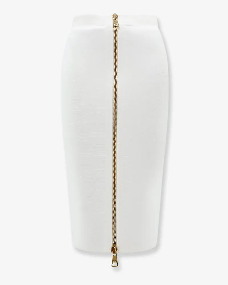 Elisabetta Franchi Viscose and nylon skirt with zip -  - gender_Woman White