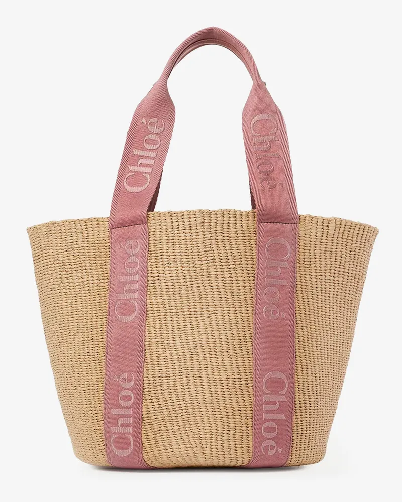 Chloé Woody Raffia Shoulder Bag -  - gender_Woman Beige
