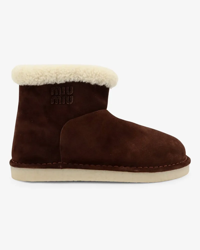 Miu Miu Suede Ankle Boots -  - gender_Woman Brown