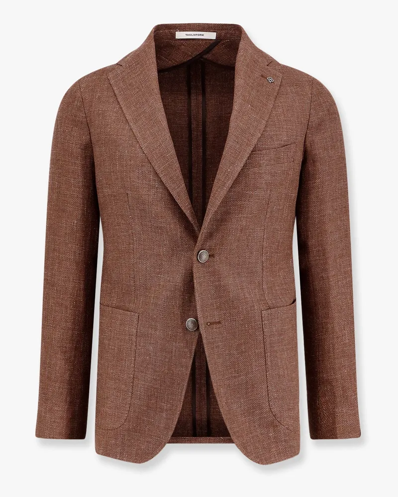 Tagliatore Montecarlo linen and cotton blazer -  - gender_Man Brown
