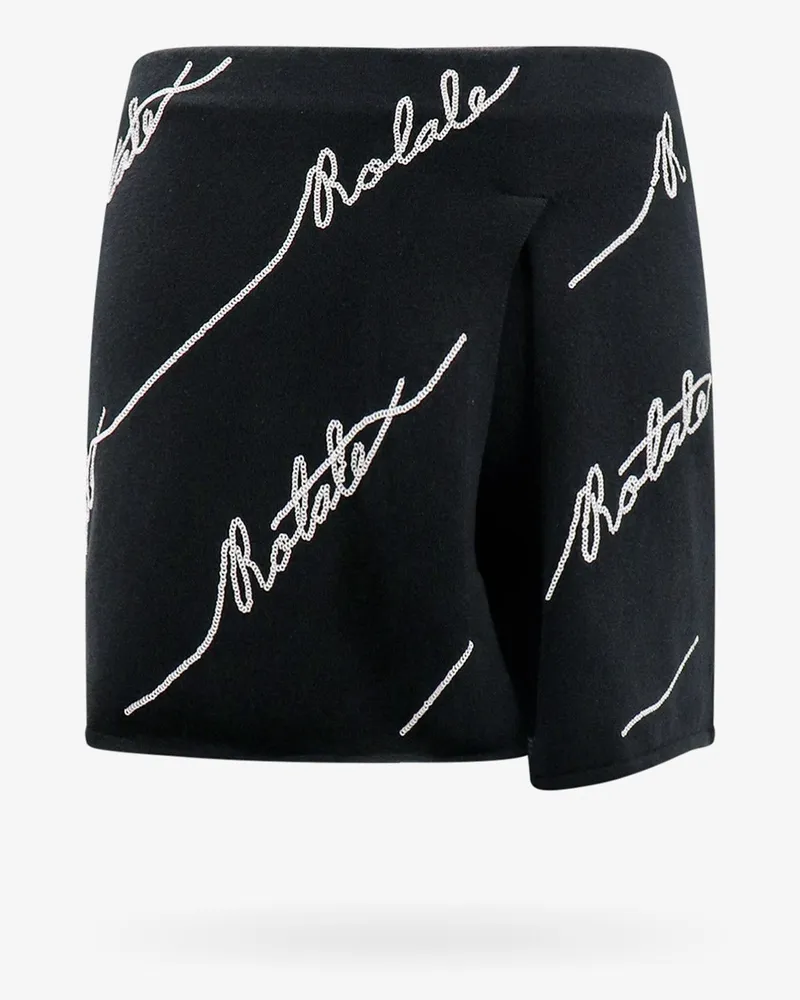 ROTATE Birger Christensen Cotton blend shorts with contrasting logo -  - gender_Woman Black