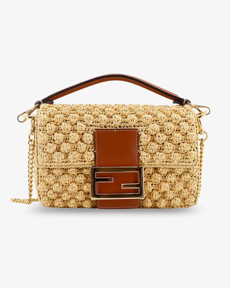 Fendi Baguette® Mini raffia crossbody bag -  - gender_Woman Beige