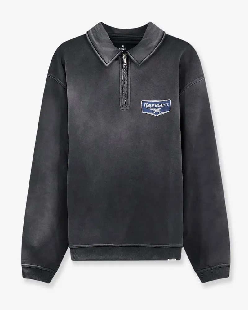 REPRESENT Cotton sweatshirt with front logo print -  - gender_Man Grey