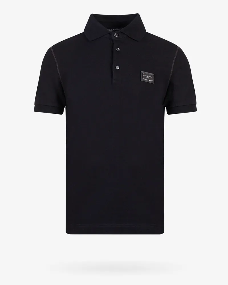 Dolce & Gabbana Cotton piquet polo shirt -  - gender_Man Black