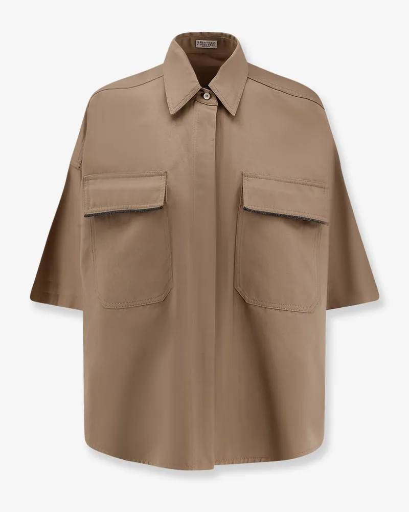 Brunello Cucinelli Linen and cotton blend shirt -  - gender_Woman Beige