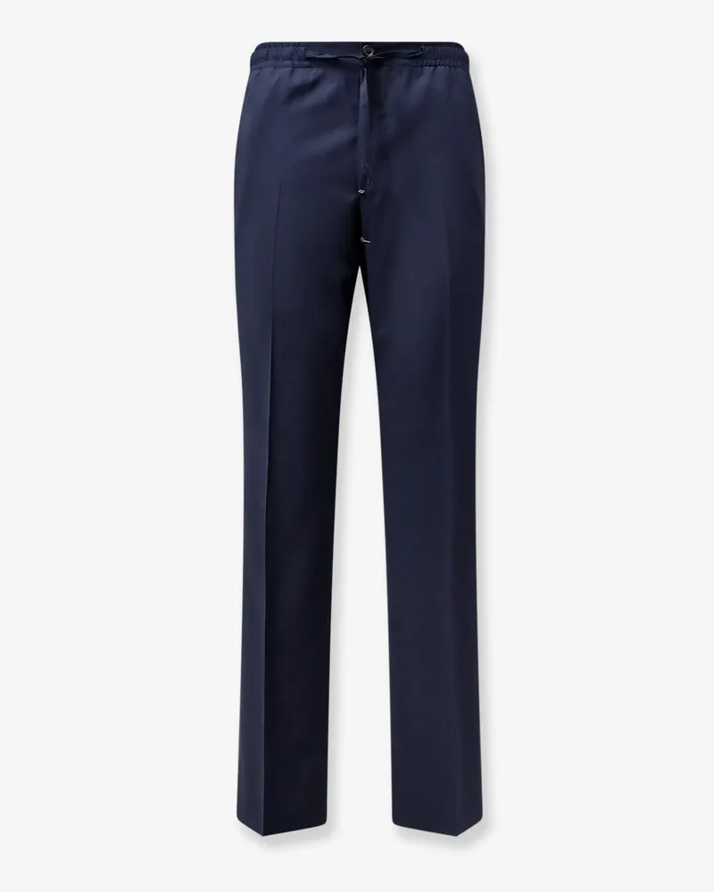Corneliani Virgin wool and silk trousers -  - gender_Man Blue