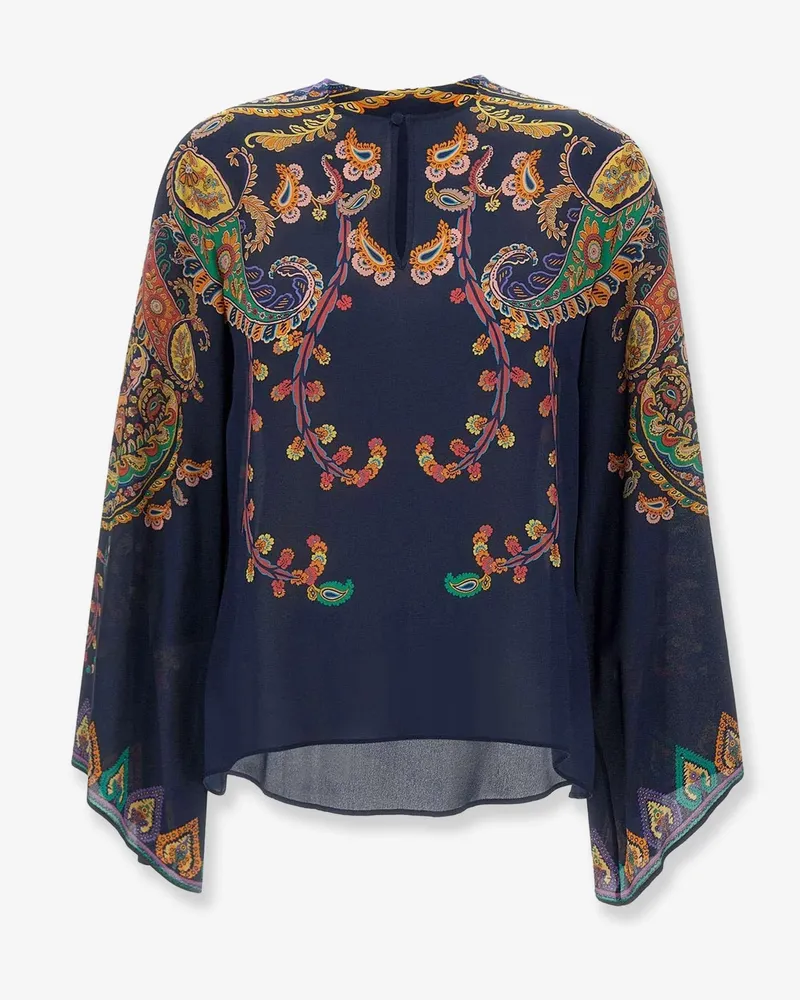 Etro Multicolor silk shirt -  - gender_Woman Blue