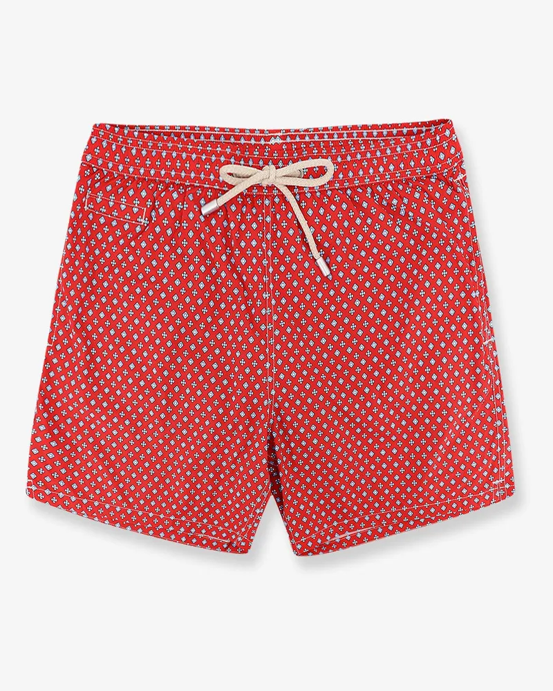 MC2 Saint Barth Nylon swim shorts with all-over micro pattern -  - gender_Man Red