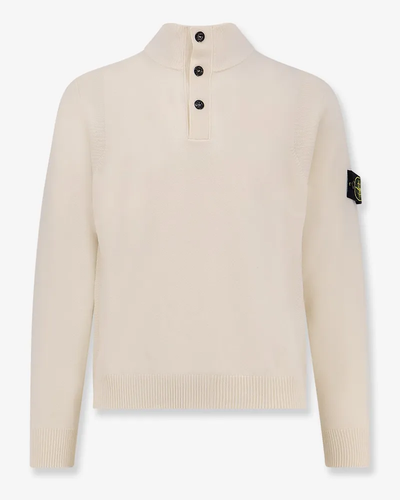 Stone Island Certified virgin wool blend sweater -  - gender_Man White