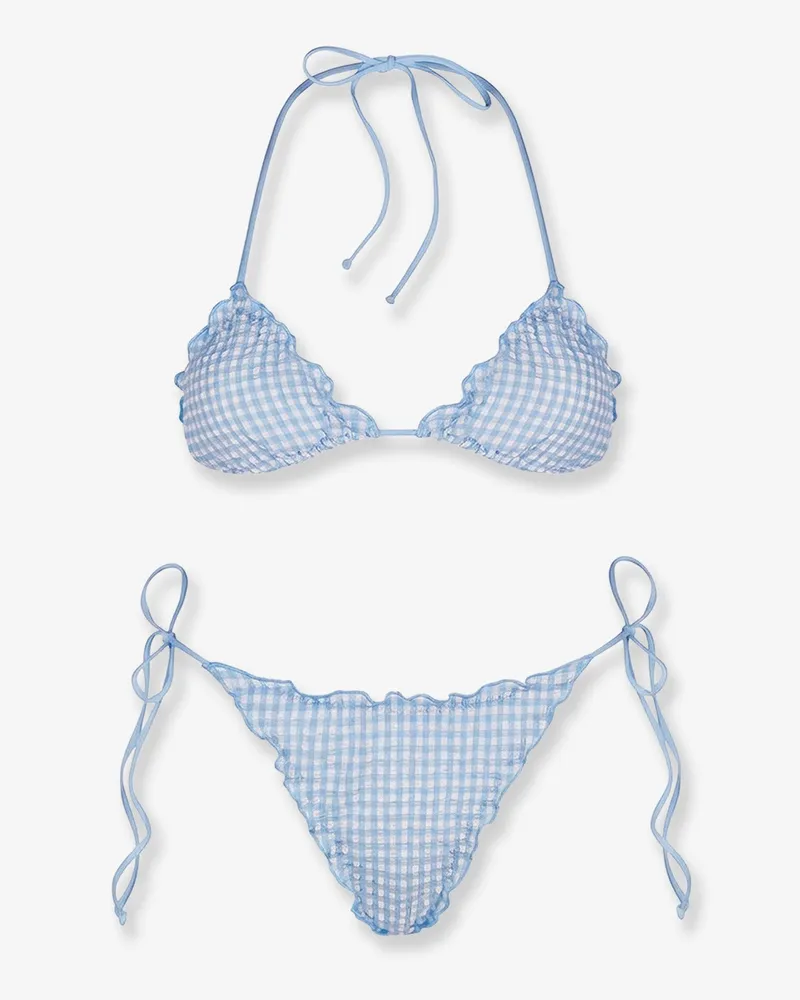 MC2 Saint Barth Sagitami nylon bikini with vichy pattern -  - gender_Woman Blue