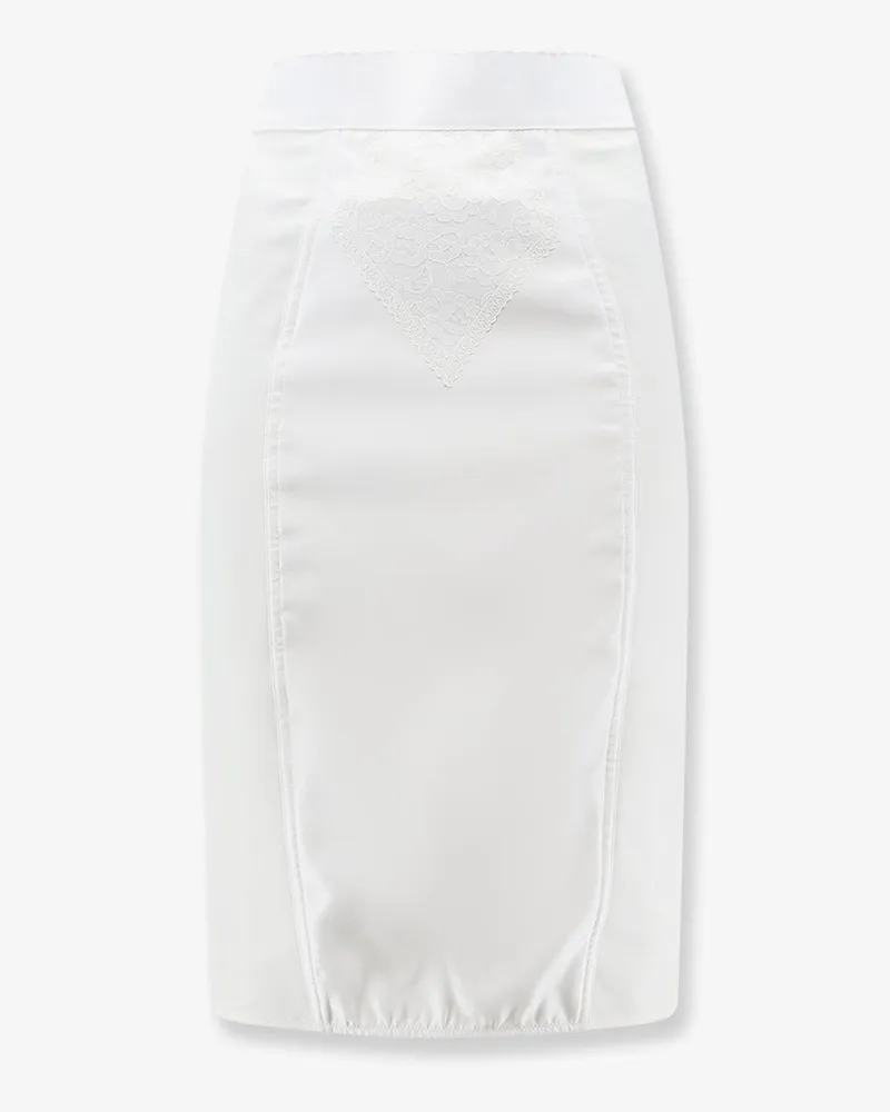 Dolce & Gabbana Satin and powernet midi skirt -  - gender_Woman White