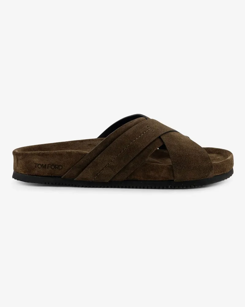 Tom Ford Suede sandals with engraved logo on the side -  - gender_Man Green
