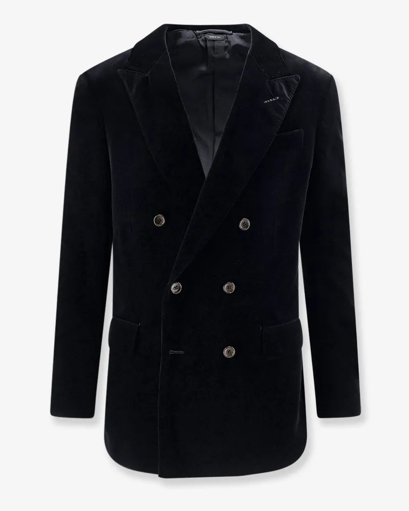 Tom Ford Double-breasted velvet blazer -  - gender_Man Black