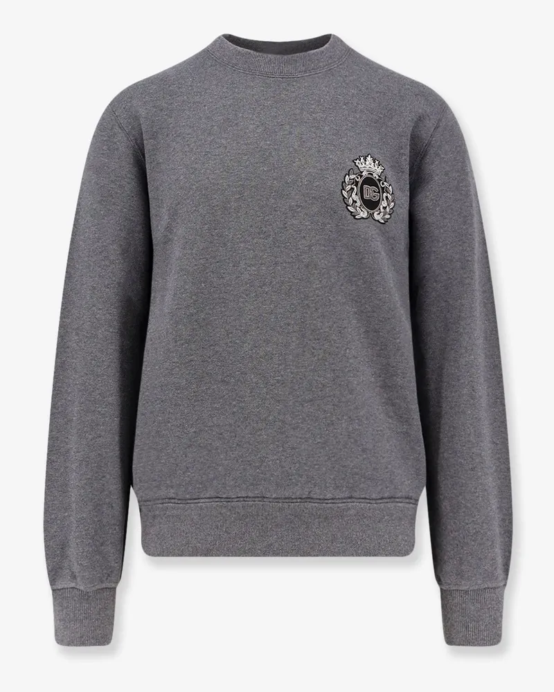 Dolce & Gabbana Cotton sweatshirt with logo patch -  - gender_Man Grey