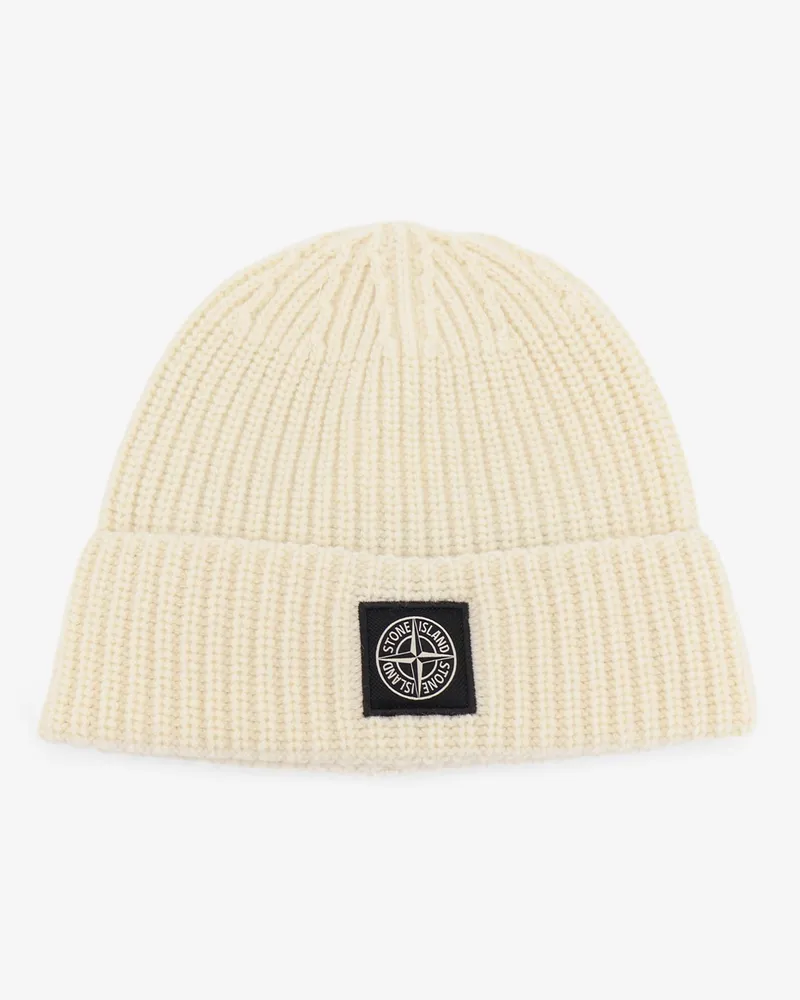 Stone Island Geelong virgin wool hat -  - gender_Man White