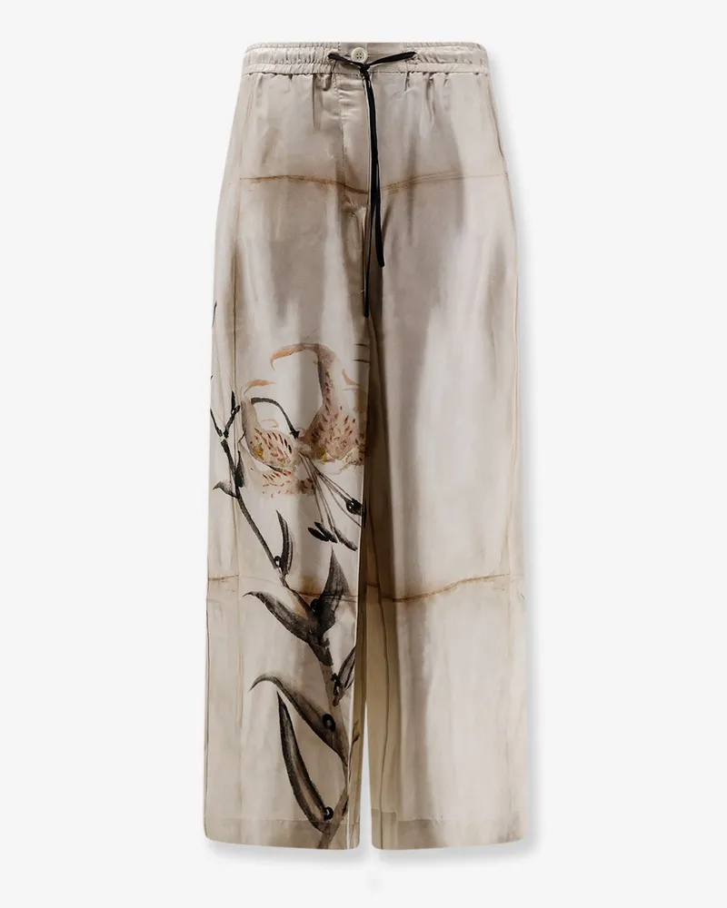 Pierre-Louis Mascia Silk trousers with floral print -  - gender_Woman Beige