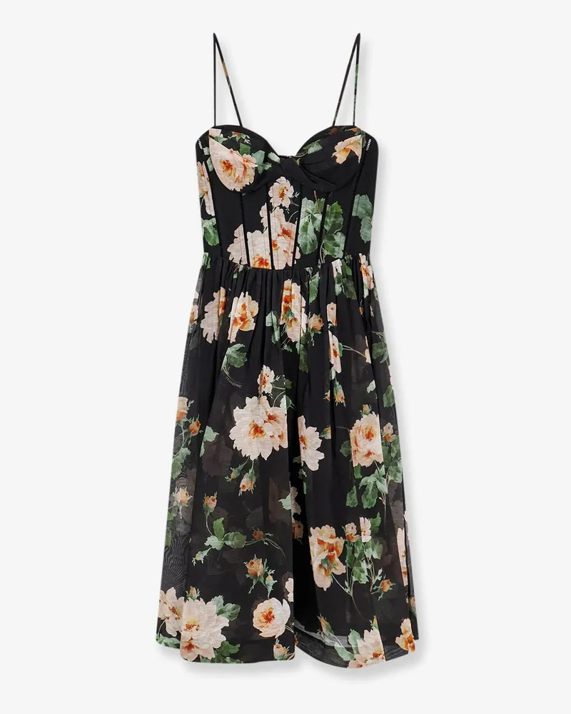 Zimmermann Luna Corset linen and silk dress -  - gender_Woman Black